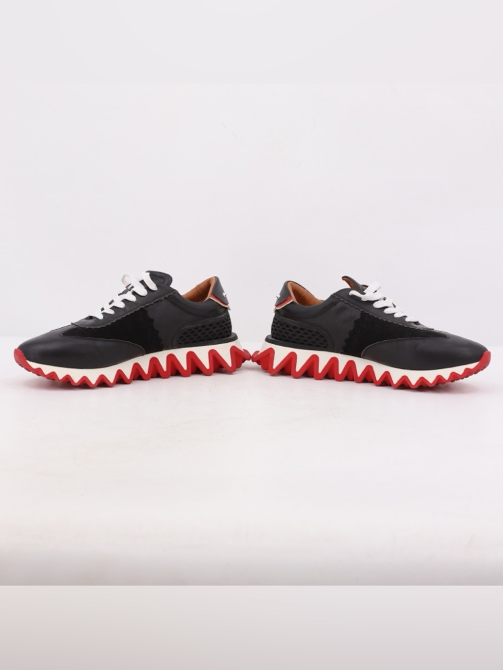 Christian Louboutin Loubishark Sneakers Black, White & Red Men's Zigzag Sole 12 - Picture 8 of 16